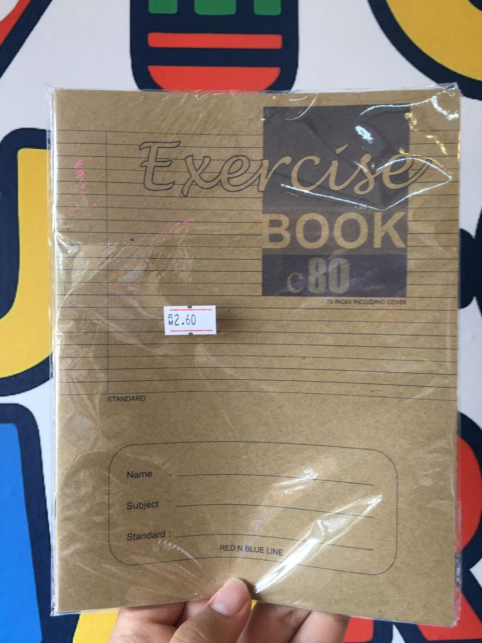 F5 EXERCISE BOOK 80's - RED BLUE 4 LINE